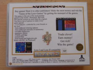 Lynxopoly - Schachtel Rückseite