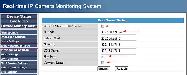 Foscam Lan-Settings kl Foscam LAN-Settings