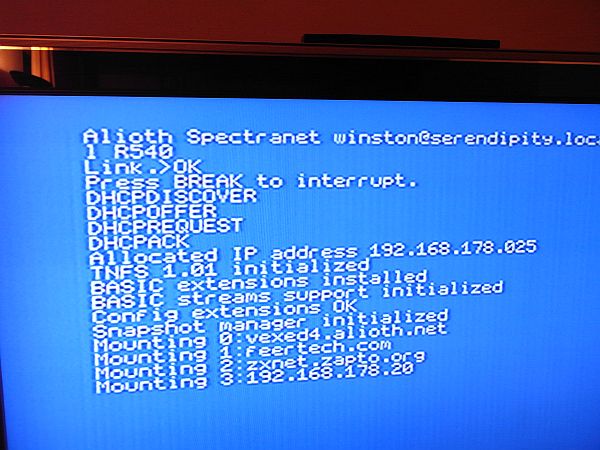 Sepctranet - Anzeige während des Boot-Vorgangs