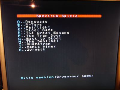 Spectranet boot.zx Menü 2