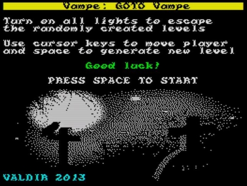 GOTO Vampe - Startscreen