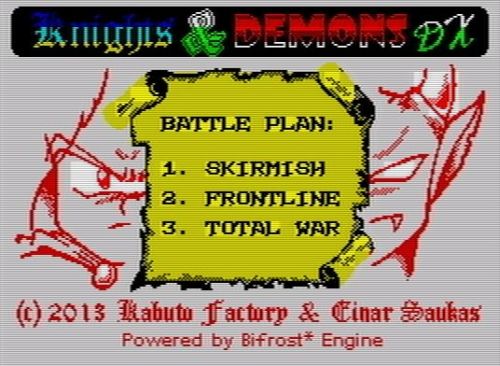 Knight & Demons DX - Menü