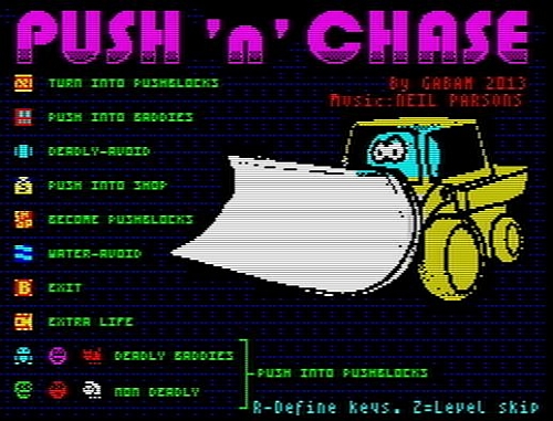 Push 'n' Chase - Startscreen