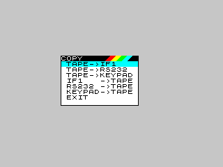 ZX81 RC Transfer Menü