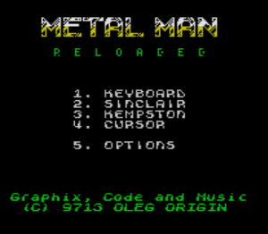 Metal Man Reloaded - Menü