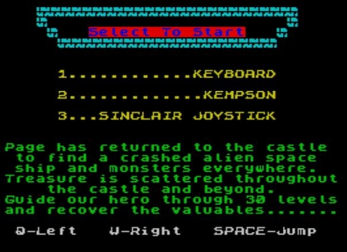 Page’s Castle Quest [Retro: Sinclair ZX Spectrum] – Jungsi's Corner
