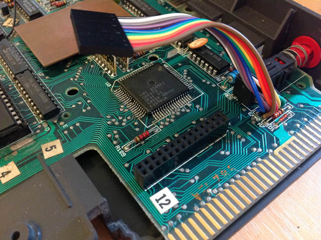 Enterprise 128 - Platine Sockel und Anschlüsse - verlötet