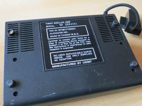 Timex Sinclair 2040 - Unterseite