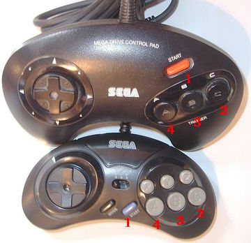 VecAdapt - Sega Controller - Zuordnung der Knöpfe