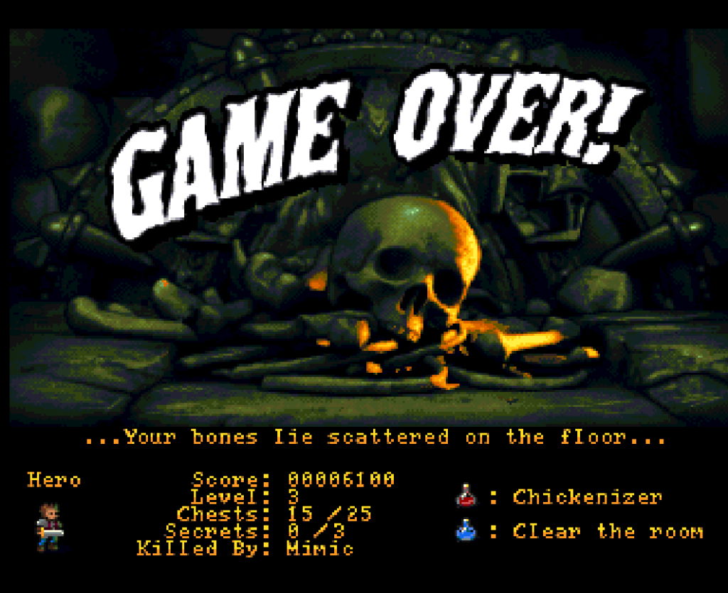 Roguecraft - Game Over Screen