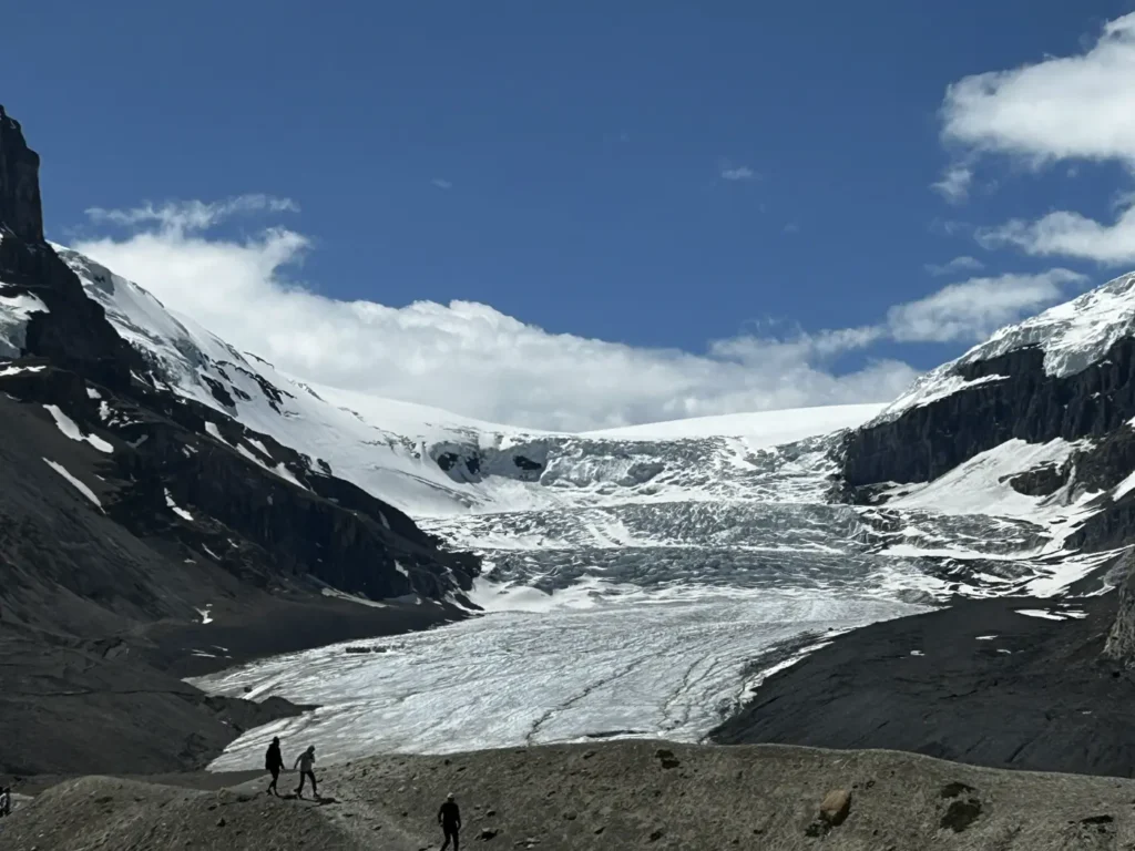 Aussichtspunkt direkt am Gletschervorfeld des Athabasca-Gletschers