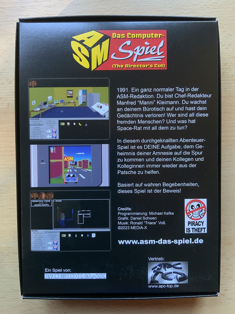ASM - Das Computerspiel - Rückseite