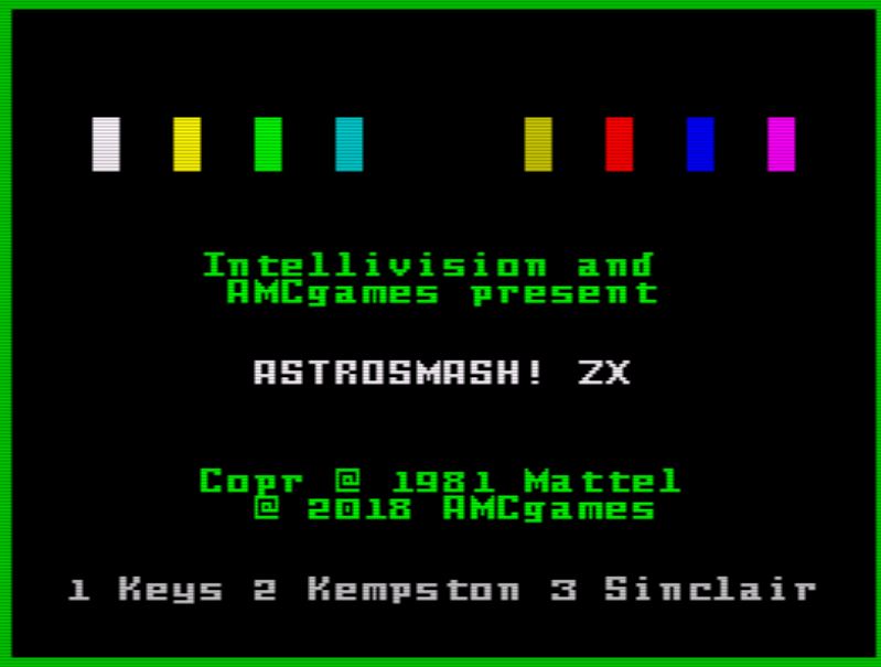 AstroSmash! ZX - Startbildschirm