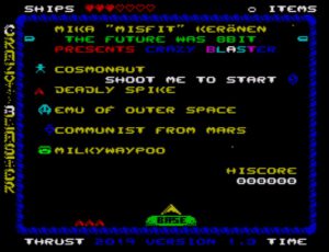 Carzy Blaster - Startbildschirm