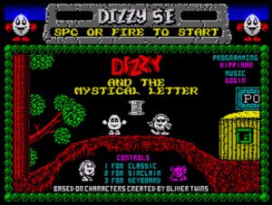 Dizzy and the mystical Letter - Titelscreen