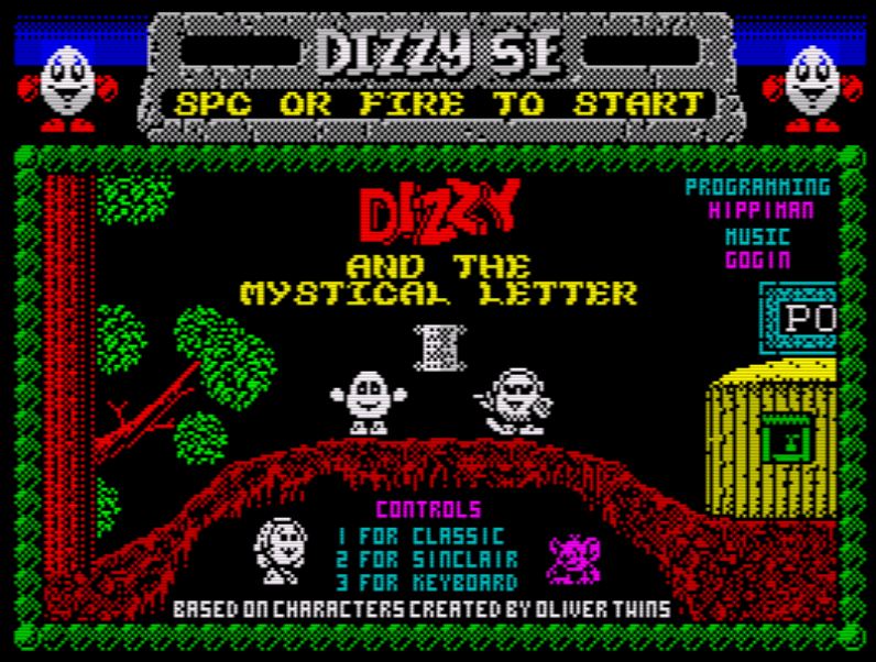 Dizzy and the mystical Letter - Titelscreen