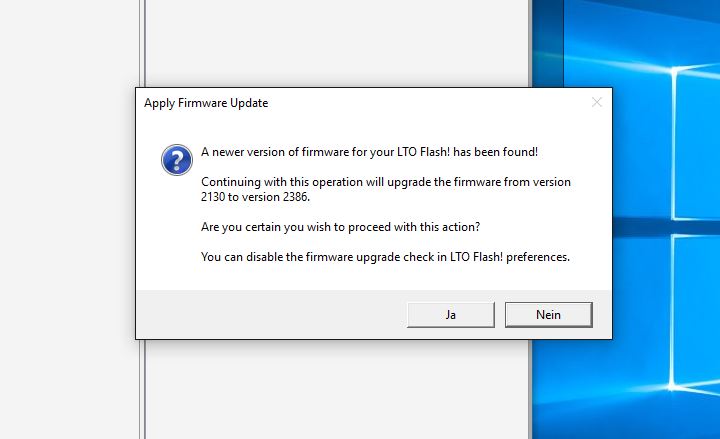 LTO Flash - Firmware Upgrade
