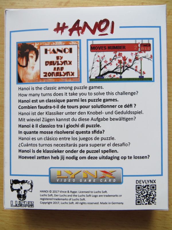 Hanoi - Schachtel Rückseite