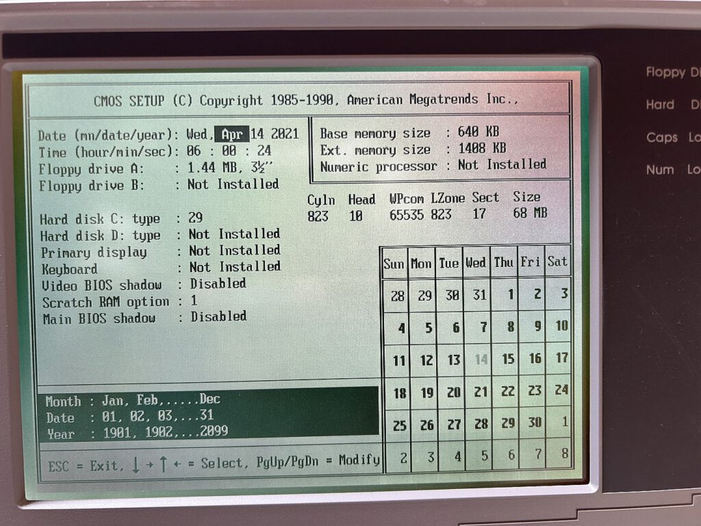 Highscreen 386 SX 20 - BIOS