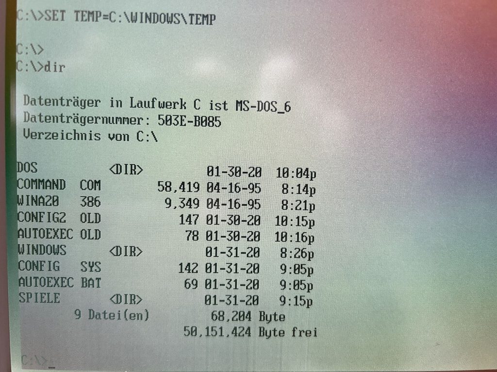 Highscreen 386 SX 20 - Laufwerk C