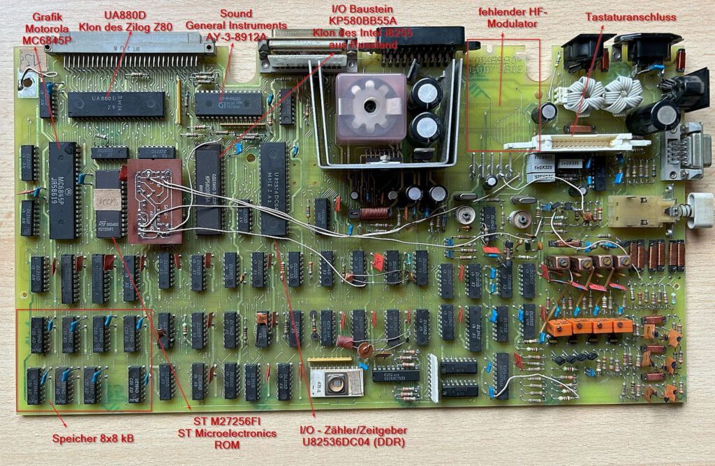 KC compact - Platine mit Bezeichnungen