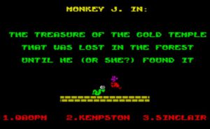 MONKEY J The treasure of the gold temple - Startbildschirm