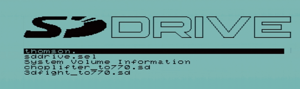 SDDRIVE Auswahlmenü