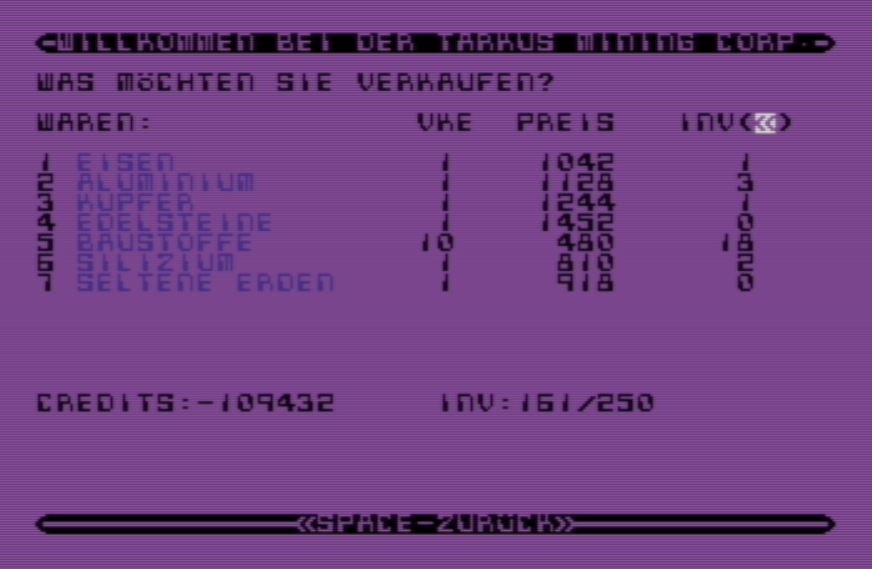 Sagittarius 1 - Warenverkauf
