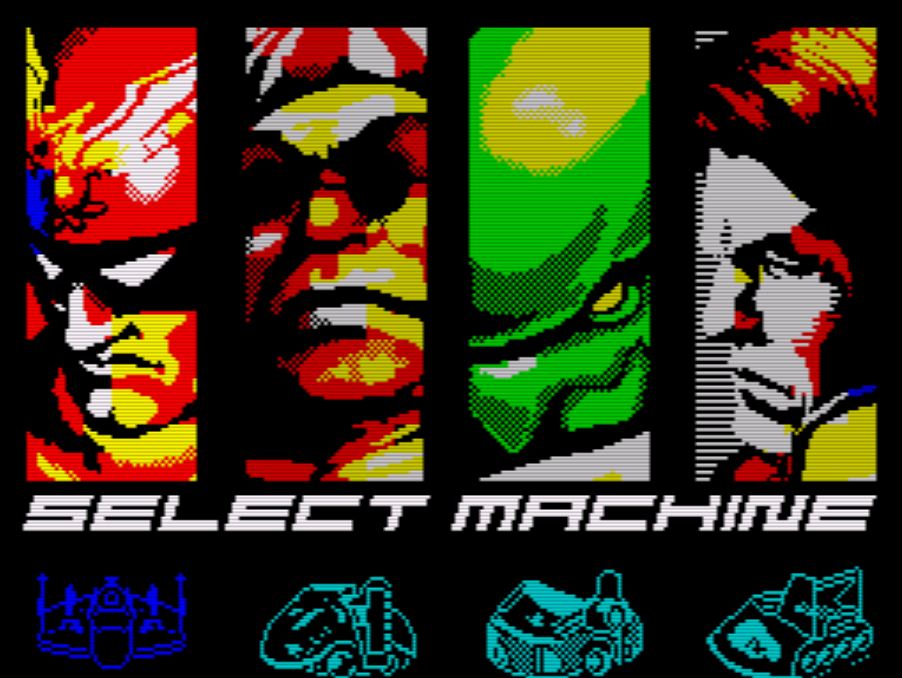 Space Racing - Auswahlscreen