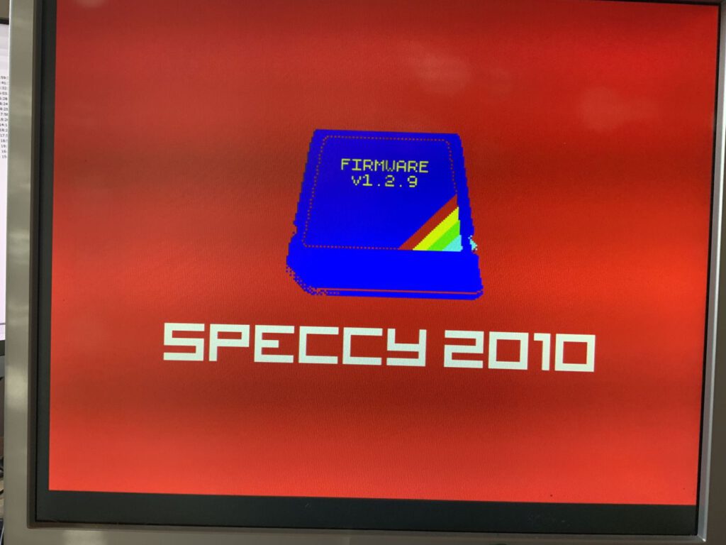 Speccy2010 Firmware 1.2.9. - Startscreen