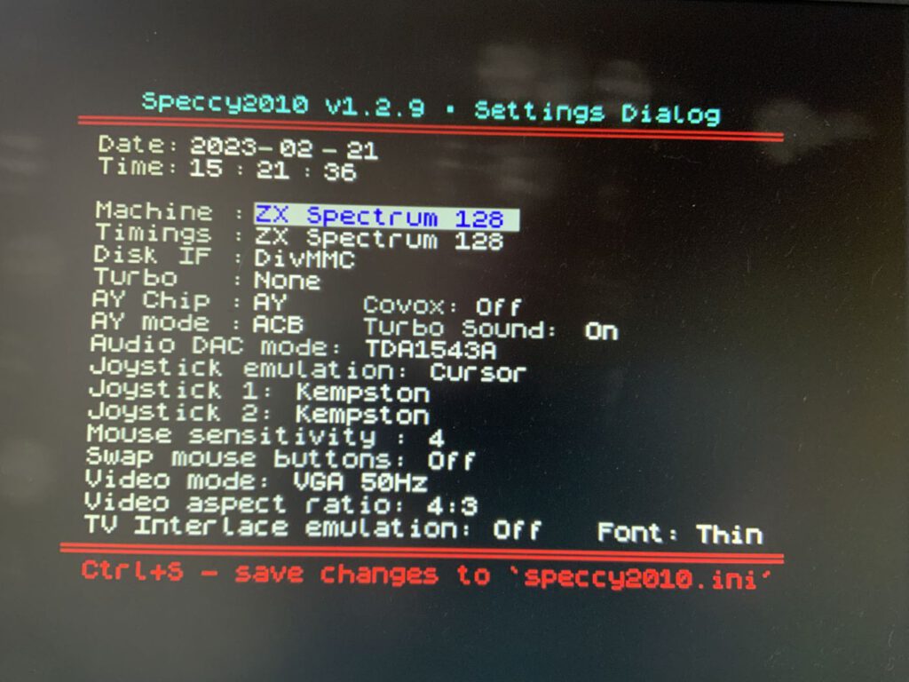 Speccy2010 Settings Dialogg