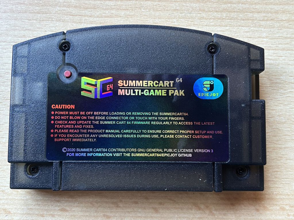 SummerCart64 - Cartridge Rückseite