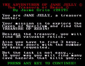 The Adventures of Jane Jelly - Startscreen