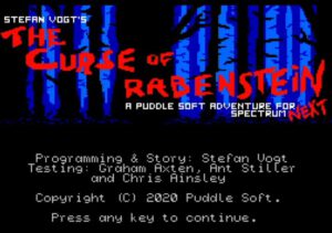 The Curse of Rabenstein - ‌Startscreen
