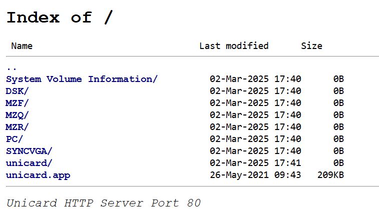 Unicard - Netzwerk Index
