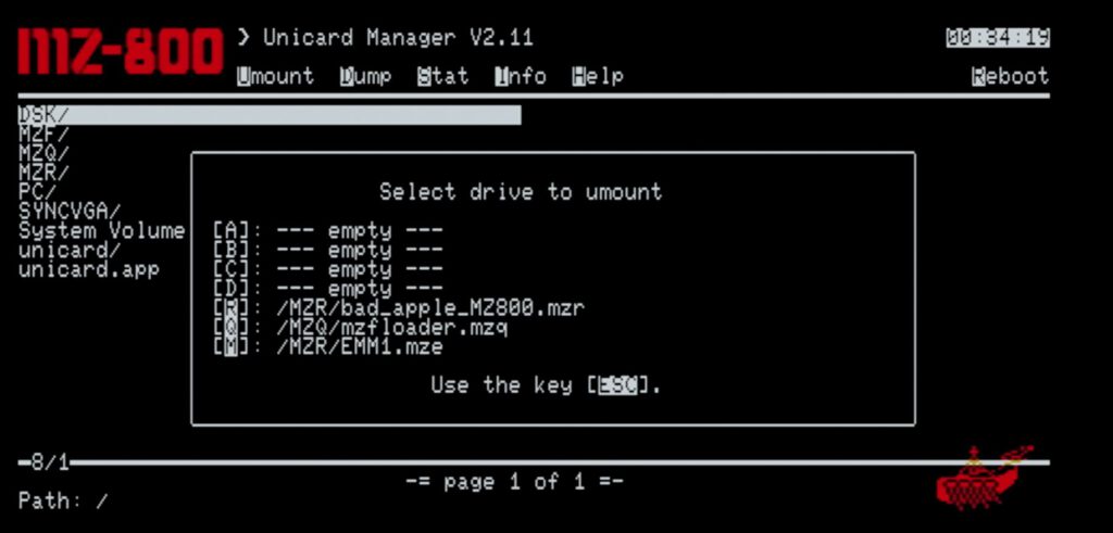 Unicard - Unicard Manager - Unmount