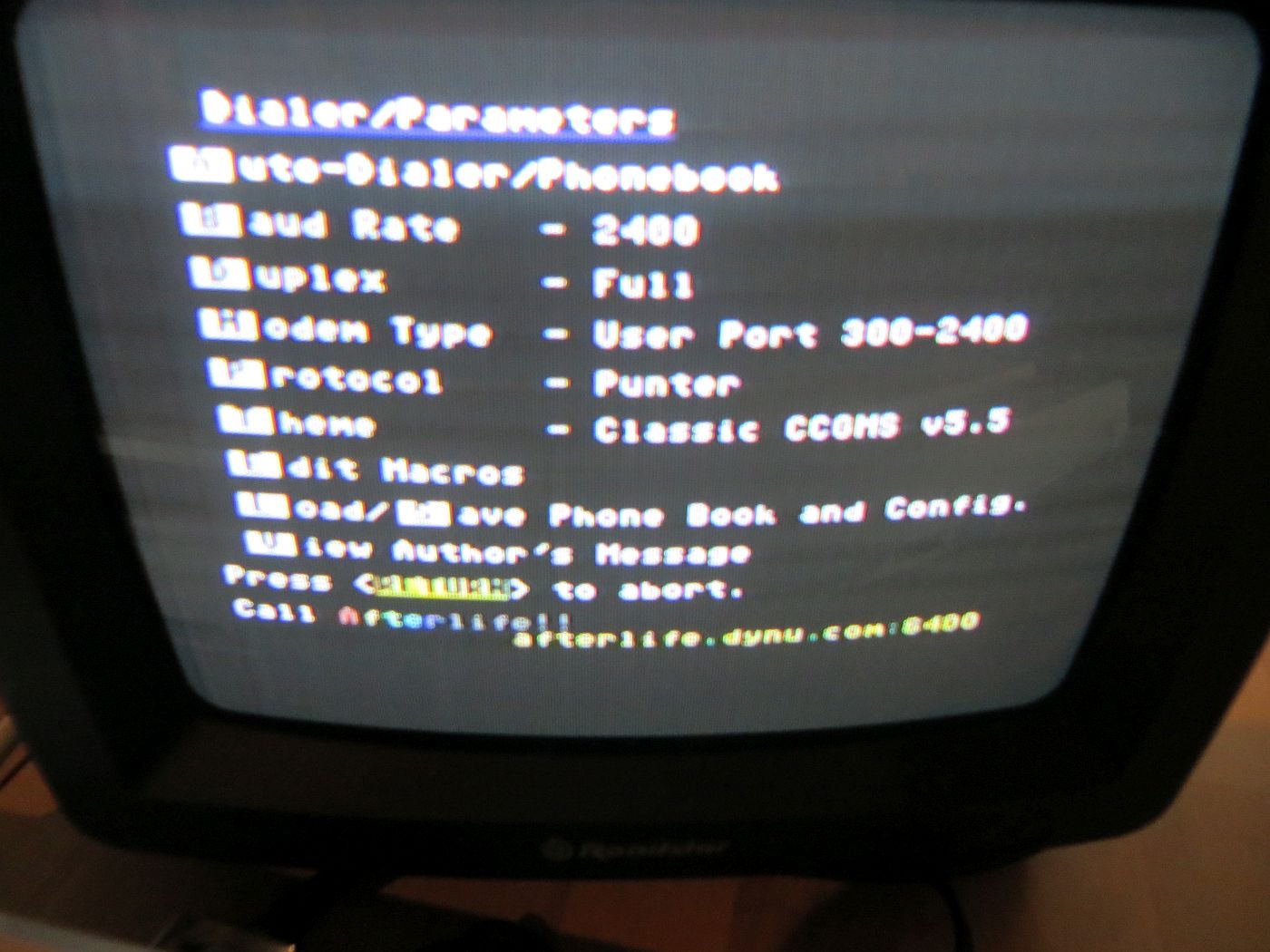 WiModem - Einstellungen Terminalprogramm
