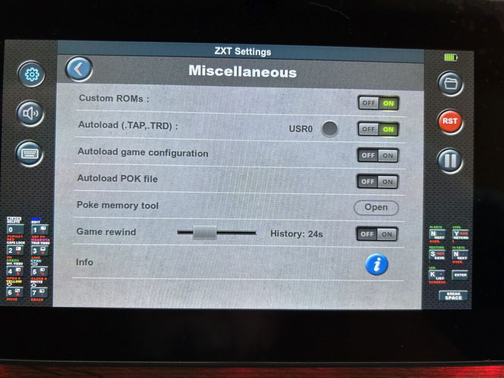 Miscellaneous settings