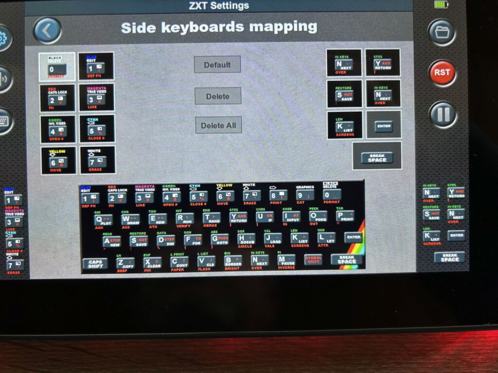 Side keyboards mapping