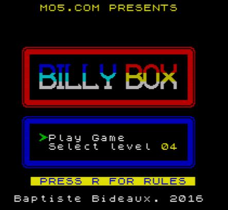 BillyBox - Startbildschirm