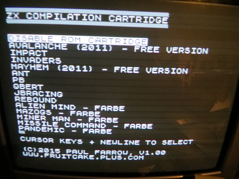 Chroma - ZXC4 Spielemenü