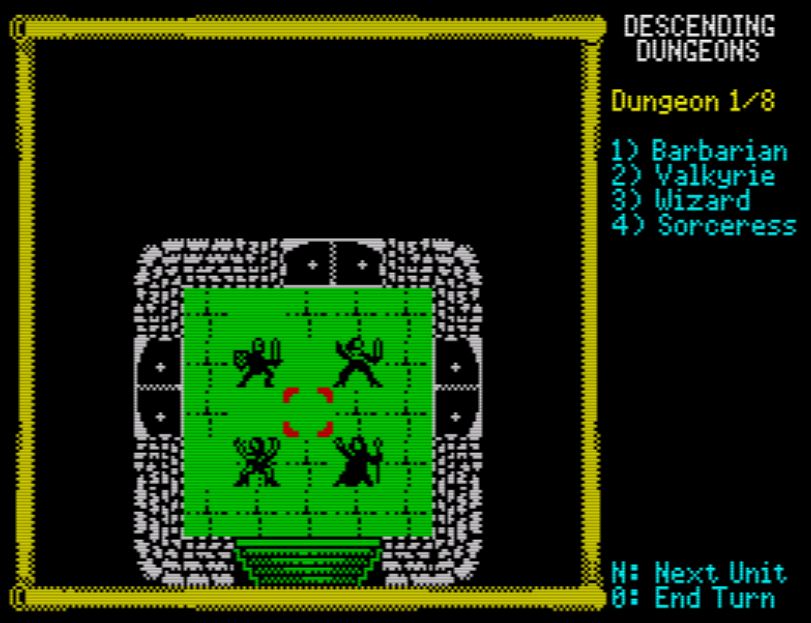 Descending Dungeons - Startbildschirm