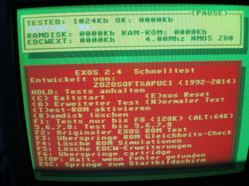 Enterprise 128 - RAM Expansion - Memorytest