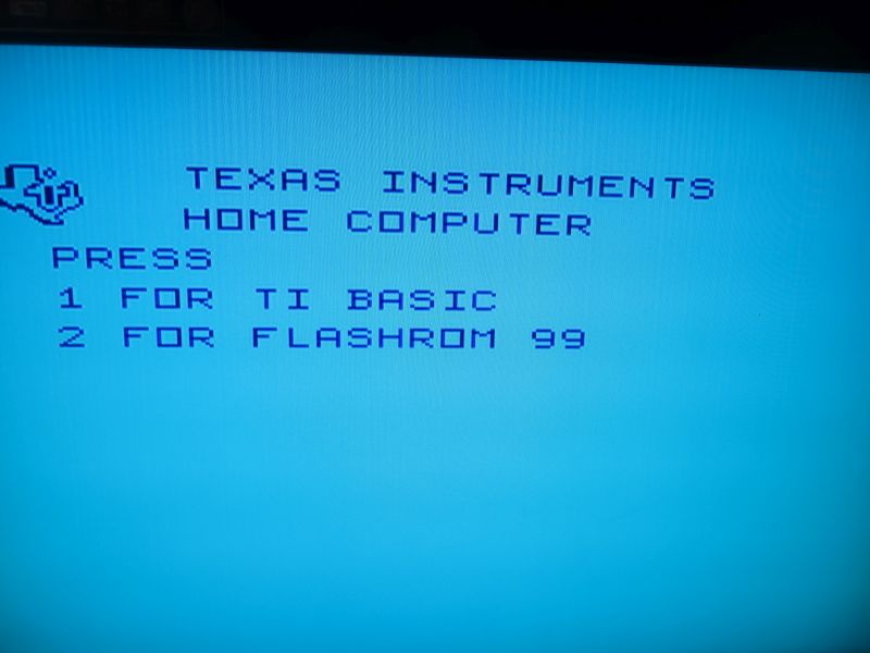 FlashROM 99 TI99 Startmenü
