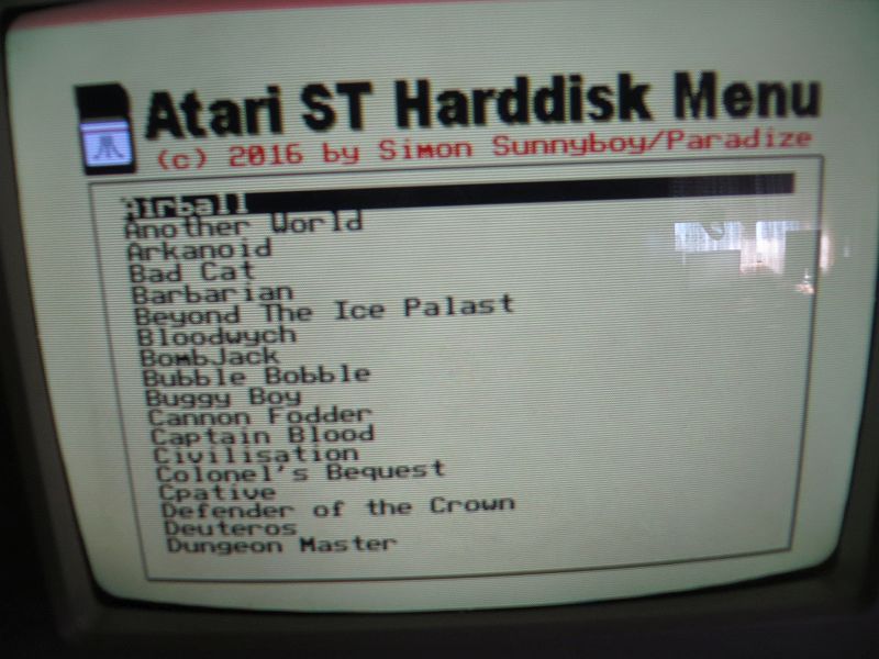 Harddisk Menu