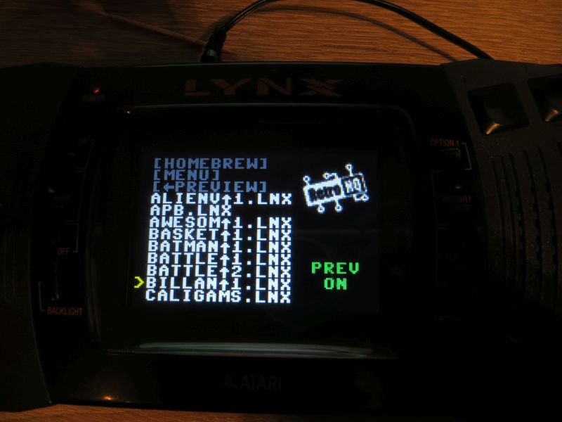 Lynx SD - Menü