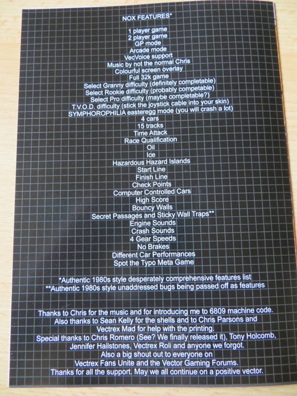 Nox_Deathchase - Nox Manual Rückseite