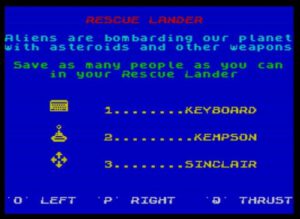 Rescue Lander - Menü