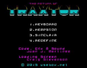 Return of Traxtor - Menü